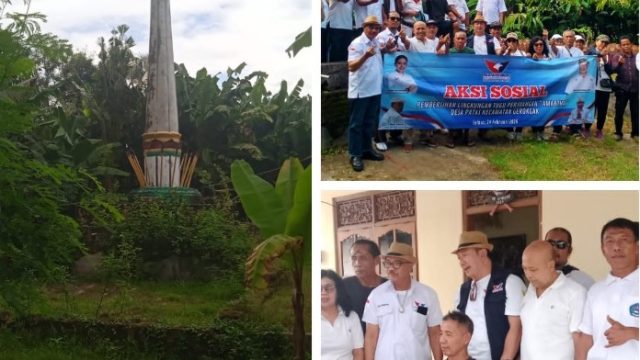 *Aksi Nyata Partai Perindo di Buleleng . Kegiatan bersih bersih di Tugu Perjuangan Desa Patas yang terbengkalai , hingga penyerahan sembako dan kursi Roda .*