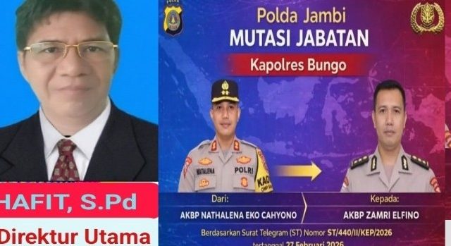 Hafit SPd Dirut IGI Com Sampaikan Terima Kasih kepada AKBP Natalena Eko Cahyono dan Ucapan Selamat Bertugas kepada AKBP Zamri Elfino sebagai Kapolres Bungo.