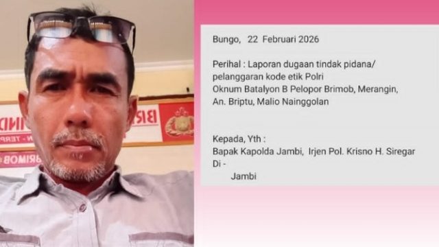 Oknum Brimob Polda Jambi Dilapor ke Divpropam, Istrinya Dilaporkan di Polsek Petir Terkait Dugaan Pemalsuan Dokumen.