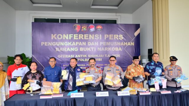 Polda Jambi Ungkap 154 Kasus Narkoba dalam Operasi Antik Siginjai 2026, 236 Tersangka Diamankan*